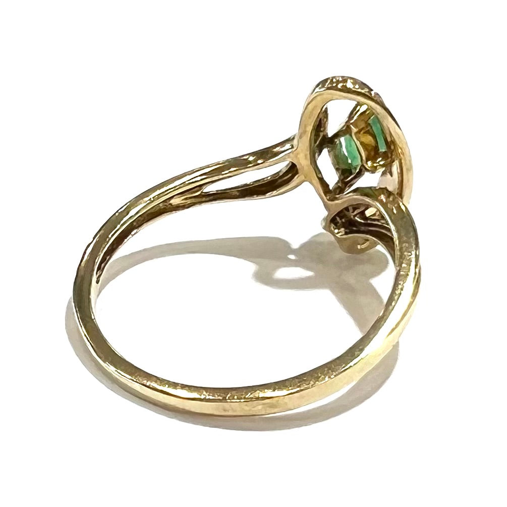 Emerald Marquise & Diamond Accent Ring | 10kt
