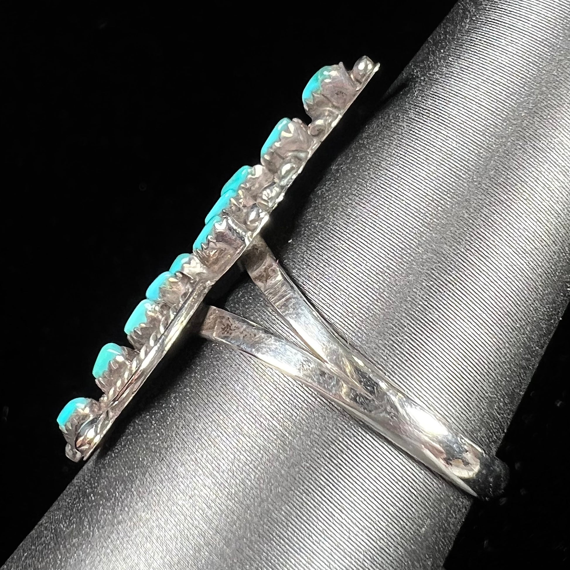 Sterling Silver Reconstituted Turquoise Split Band Cuff Bracelet
